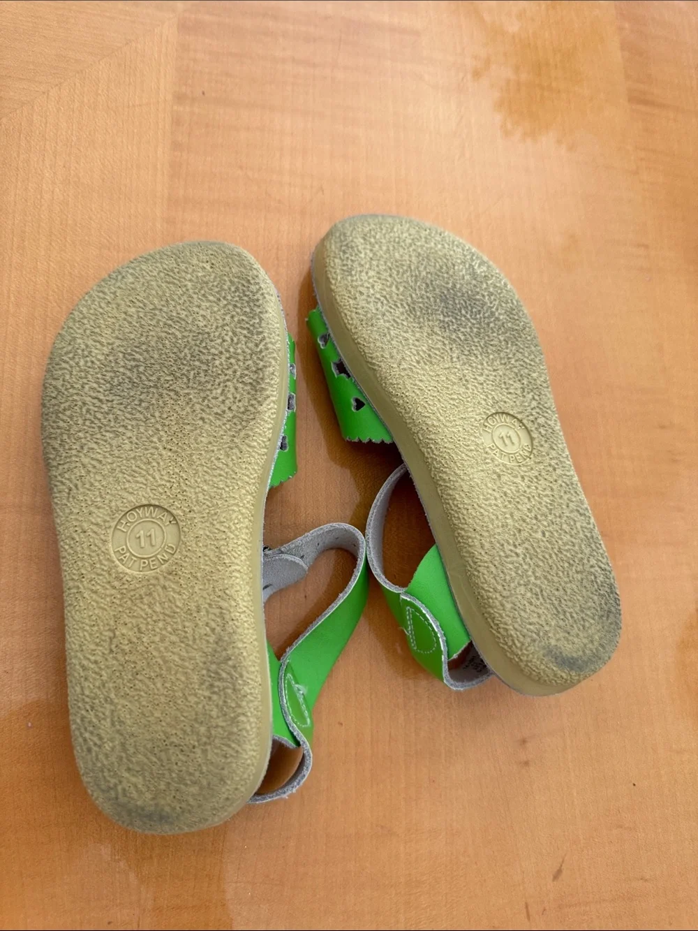 Kids Green Buckle Sandals - Stylish Summer Footwear size 11